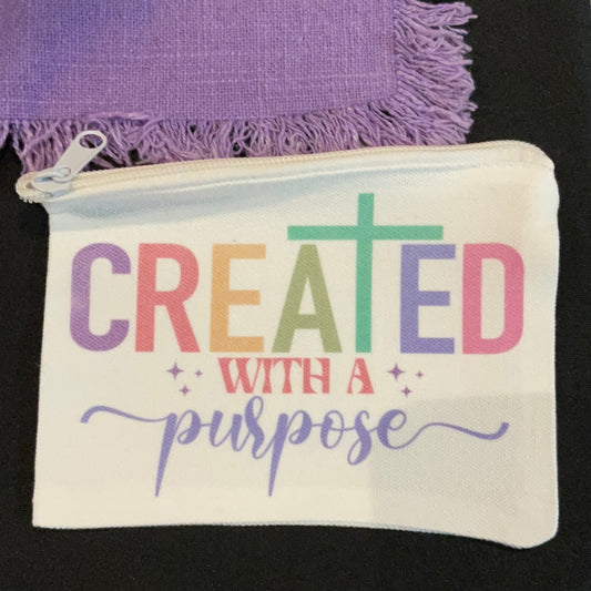 Created with a purpose small zip bag