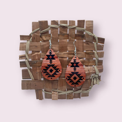 Aztec Wooden Earrings