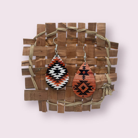 Aztec Wooden Earrings